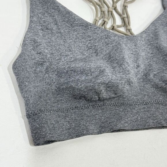 Pro-Fit Womens Seamless Knotted Sports Bra gray Wireless Strappy Racerback Small - Picture 15 of 16